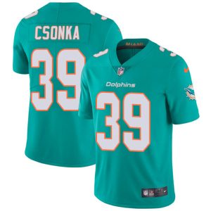 Superb Dolphins #39 Larry Csonka Aqua Green Team Color Youth Stitched NFL Vapor Untouchable Limited Jersey