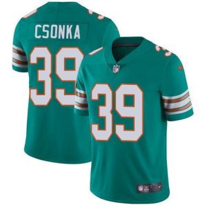 Finest Dolphins #39 Larry Csonka Aqua Green Alternate Youth Stitched NFL Vapor Untouchable Limited Jersey