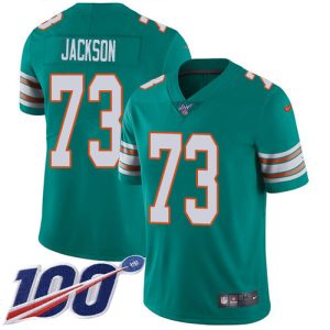 Marvelous Dolphins #73 Austin Jackson Aqua Green Alternate Youth Stitched NFL 100th Season Vapor Untouchable Limited Jersey