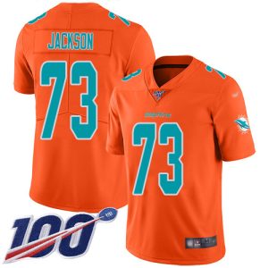 Superb Dolphins #73 Austin Jackson Orange Youth Stitched NFL Limited Inverted Legend 100th Season Jersey