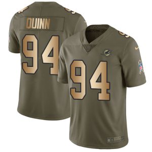 Superb Dolphins #94 Robert Quinn Olive/Gold Youth Stitched NFL Limited 2017 Salute to Service Jersey