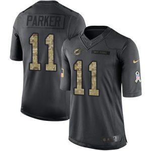 Marvelous Dolphins #11 DeVante Parker Black Youth Stitched NFL Limited 2016 Salute to Service Jersey