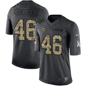 Superior Dolphins #46 Noah Igbinoghene Black Youth Stitched NFL Limited 2016 Salute to Service Jersey