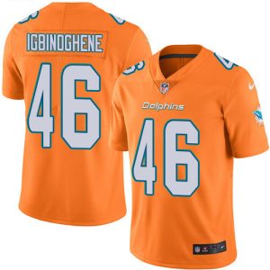 Superb Dolphins #46 Noah Igbinoghene Orange Green Youth Stitched NFL Limited Rush Jersey
