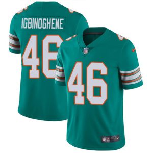 Gorgeous Dolphins #46 Noah Igbinoghene Aqua Green Alternate Youth Stitched NFL Vapor Untouchable Limited Jersey