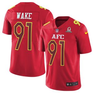 High quality Dolphins #91 Cameron Wake Red Youth Stitched NFL Limited AFC 2017 Pro Bowl Jersey