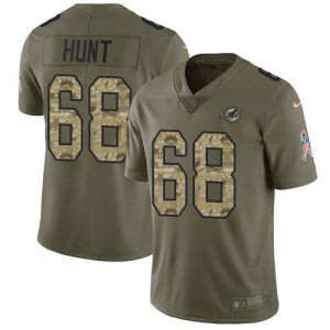 Superior Dolphins #68 Robert Hunt Olive/Camo Youth Stitched NFL Limited 2017 Salute To Service Jersey