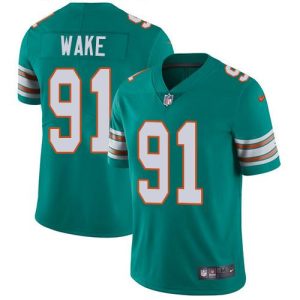 Premium Dolphins #91 Cameron Wake Aqua Green Alternate Youth Stitched NFL Vapor Untouchable Limited Jersey