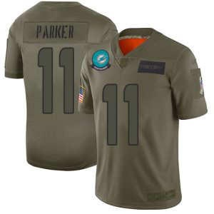 Outstanding Dolphins #11 DeVante Parker Camo Youth Stitched NFL Limited 2019 Salute to Service Jersey
