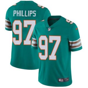 Superior Dolphins #97 Jordan Phillips Aqua Green Alternate Youth Stitched NFL Vapor Untouchable Limited Jersey