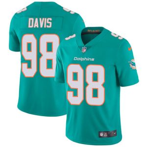 Superior Dolphins #98 Raekwon Davis Aqua Green Team Color Youth Stitched NFL Vapor Untouchable Limited Jersey