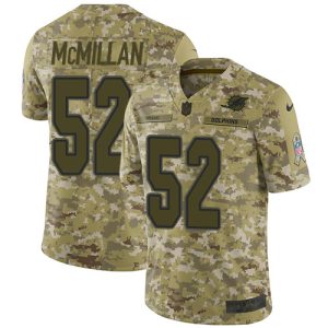 Finest Dolphins #52 Raekwon McMillan Camo Youth Stitched NFL Limited 2018 Salute to Service Jersey