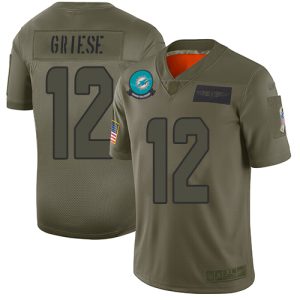 Exceptional Dolphins #12 Bob Griese Camo Youth Stitched NFL Limited 2019 Salute to Service Jersey