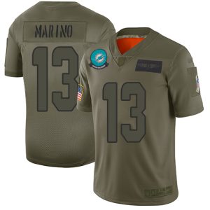 Exceptional Dolphins #13 Dan Marino Camo Youth Stitched NFL Limited 2019 Salute to Service Jersey