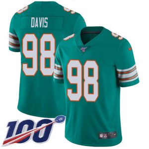 Superior Dolphins #98 Raekwon Davis Aqua Green Alternate Youth Stitched NFL 100th Season Vapor Untouchable Limited Jersey