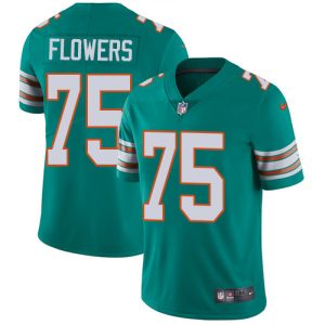 Exquisite Dolphins #75 Ereck Flowers Aqua Green Alternate Youth Stitched NFL Vapor Untouchable Limited Jersey