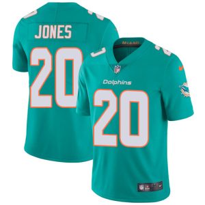 Superior Dolphins #20 Reshad Jones Aqua Green Team Color Youth Stitched NFL Vapor Untouchable Limited Jersey