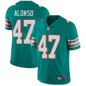 Gorgeous Dolphins #47 Kiko Alonso Aqua Green Alternate Youth Stitched NFL Vapor Untouchable Limited Jersey