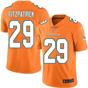 Exquisite Dolphins #29 Minkah Fitzpatrick Orange Youth Stitched NFL Limited Rush Jersey