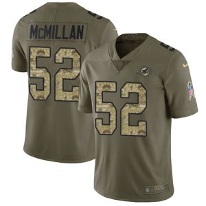 Superior Dolphins #52 Raekwon McMillan Olive/Camo Youth Stitched NFL Limited 2017 Salute to Service Jersey