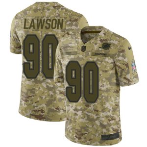 Outstanding Dolphins #90 Shaq Lawson Camo Youth Stitched NFL Limited 2018 Salute To Service Jersey