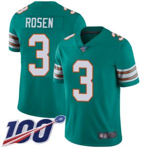 High quality Dolphins #3 Josh Rosen Aqua Green Alternate Youth Stitched NFL 100th Season Vapor Limited Jersey