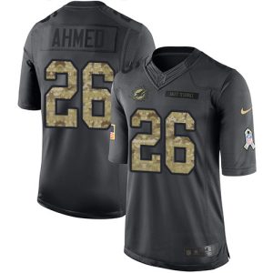 Exquisite Dolphins #26 Salvon Ahmed Black Youth Stitched NFL Limited 2016 Salute to Service Jersey