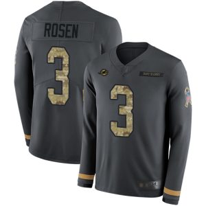 Gorgeous Dolphins #3 Josh Rosen Anthracite Salute to Service Youth Stitched NFL Limited Therma Long Sleeve Jersey