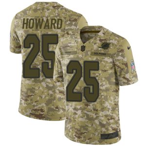 Superb Dolphins #25 Xavien Howard Camo Youth Stitched NFL Limited 2018 Salute to Service Jersey