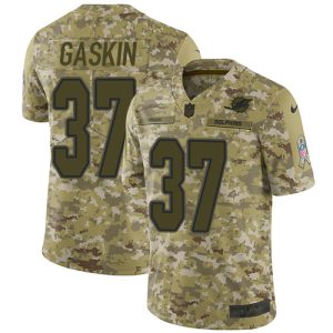 Superior Dolphins #37 Myles Gaskin Camo Youth Stitched NFL Limited 2018 Salute To Service Jersey