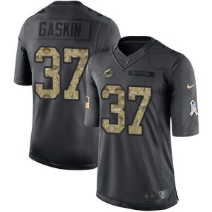 High quality Dolphins #37 Myles Gaskin Black Youth Stitched NFL Limited 2016 Salute to Service Jersey