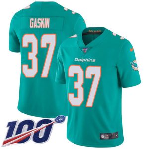 Exceptional Dolphins #37 Myles Gaskin Aqua Green Team Color Youth Stitched NFL 100th Season Vapor Untouchable Limited Jersey