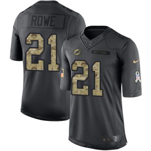 Exceptional Dolphins #21 Eric Rowe Black Youth Stitched NFL Limited 2016 Salute to Service Jersey
