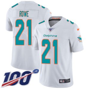 Exceptional Dolphins #21 Eric Rowe White Youth Stitched NFL 100th Season Vapor Untouchable Limited Jersey