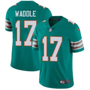Superb Dolphins #17 Jaylen Waddle Aqua Green Alternate Youth Stitched NFL Vapor Untouchable Limited Jersey