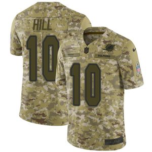 Marvelous Dolphins #10 Tyreek Hill Camo Youth Stitched NFL Limited 2018 Salute To Service Jersey