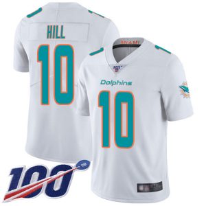 Finest Dolphins #10 Tyreek Hill White Youth Stitched NFL 100th Season Vapor Limited Jersey