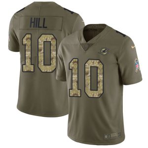 Superior Dolphins #10 Tyreek Hill Olive/Camo Youth Stitched NFL Limited 2017 Salute To Service Jersey