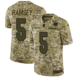 Finest Dolphins #5 Jalen Ramsey Camo Youth Stitched NFL Limited 2018 Salute To Service Jersey