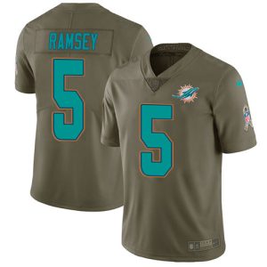 Superior Dolphins #5 Jalen Ramsey Olive Youth Stitched NFL Limited 2017 Salute to Service Jersey
