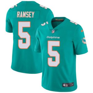 Superb Dolphins #5 Jalen Ramsey Aqua Green Team Color Youth Stitched NFL Vapor Untouchable Limited Jersey