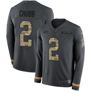 Superb Dolphins #2 Bradley Chubb Anthracite Salute to Service Youth Stitched NFL Limited Therma Long Sleeve Jersey