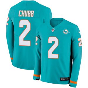 Premium Dolphins #2 Bradley Chubb Aqua Green Team Color Youth Stitched NFL Limited Therma Long Sleeve Jersey