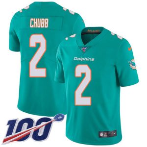 Superior Dolphins #2 Bradley Chubb Aqua Green Team Color Youth Stitched NFL 100th Season Vapor Untouchable Limited Jersey