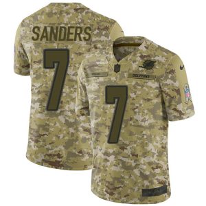 Exceptional Dolphins #7 Jason Sanders Camo Youth Stitched NFL Limited 2018 Salute To Service Jersey
