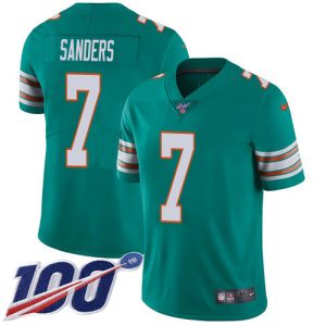 Superb Dolphins #7 Jason Sanders Aqua Green Alternate Youth Stitched NFL 100th Season Vapor Untouchable Limited Jersey