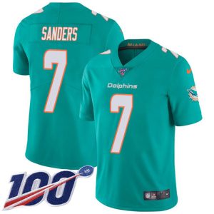Finest Dolphins #7 Jason Sanders Aqua Green Team Color Youth Stitched NFL 100th Season Vapor Untouchable Limited Jersey