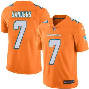 Premium Dolphins #7 Jason Sanders Orange Youth Stitched NFL Limited Rush Jersey