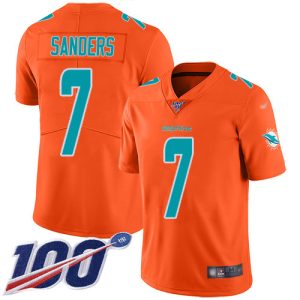 Premium Dolphins #7 Jason Sanders Orange Youth Stitched NFL Limited Inverted Legend 100th Season Jersey