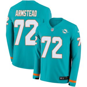 Superb Dolphins #72 Terron Armstead Aqua Green Team Color Youth Stitched NFL Limited Therma Long Sleeve Jersey